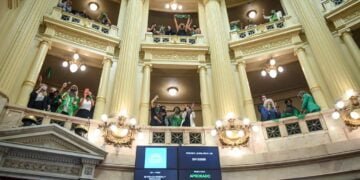 Comemoração dentro do Senado argentino (Charly Diaz Azcue/via Fotos Públicas)