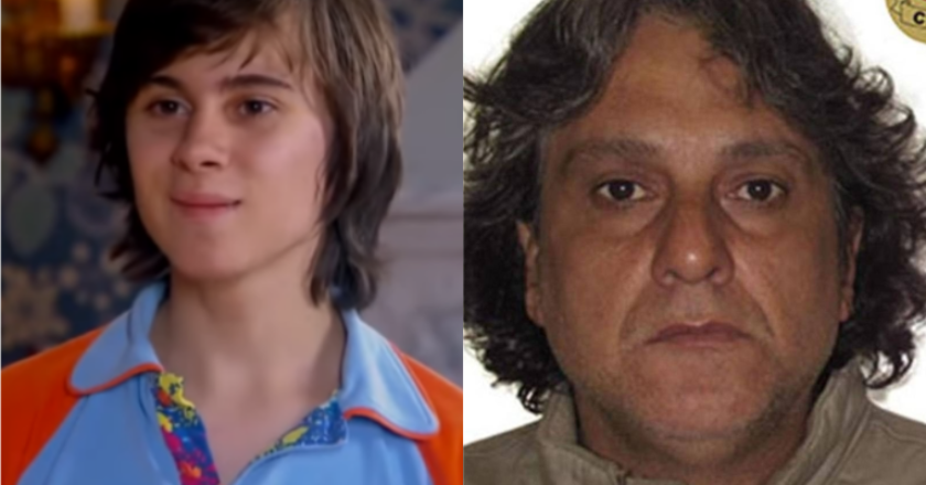 Montagem de duas fotos lado a lado: do lado esquerdo o ator Rafael Miguel, assassinado. Do lado direito, o homem acusado de matar o ator.