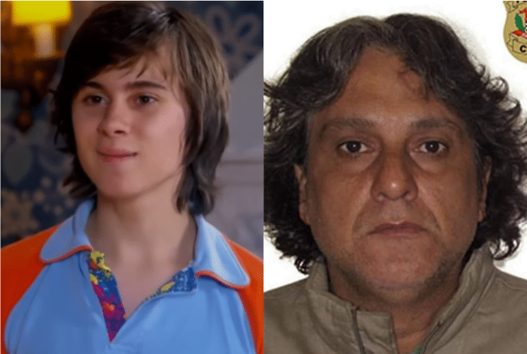 Montagem de duas fotos lado a lado: do lado esquerdo o ator Rafael Miguel, assassinado. Do lado direito, o homem acusado de matar o ator. 