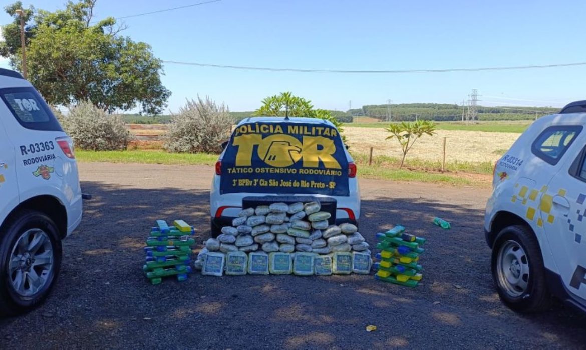 Casal é preso com quase 100 kg de maconha e skunk em Olímpia