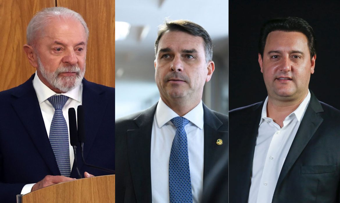Pesquisa Real Time Big Data mostra empate técnico entre Lula, Flávio Bolsonaro e Ratinho Junior em cenários de 2026